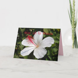 Hawaiian Happy Birthday White Hibiskus Card Karte