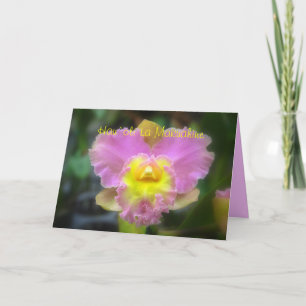 Hawaiian Happy Mother Day Pink Cattleya Orchid C Karte