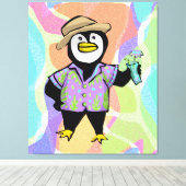 Hawaiian Hemd Pinguin Leinwanddruck (Insitu (Holzboden))