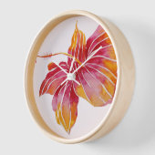 Hawaiian Hibiscus Flower Round (Large) Wall Clock Wanduhr (Winkel)
