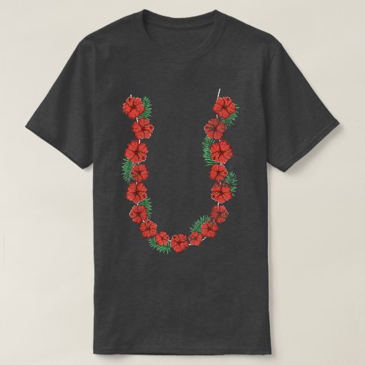 Hawaiian Hibiskus Blume Kette Sommerurlaub Lei T-Shirt (Design vorne)
