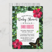 Hawaiian Hibiskus & Butterfly Tropical Baby Dusche Einladung (Vorne/Hinten)