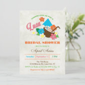 Hawaiian Hibiskus Luau Bridal Dusche Einladung (Stehend Vorderseite)