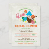 Hawaiian Hibiskus Luau Bridal Dusche Einladung (Vorne/Hinten)