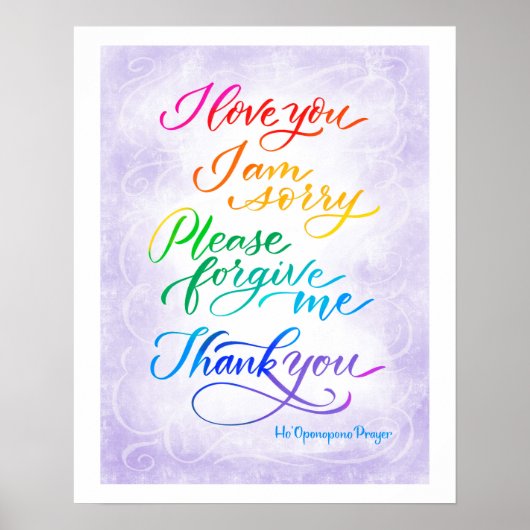 Hawaiian Ho' Oponopono Gebet Poster (Vorne)