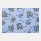 Hawaiian Holly Hanukkah Blue Floral Geschirrtuch (Horizontal)