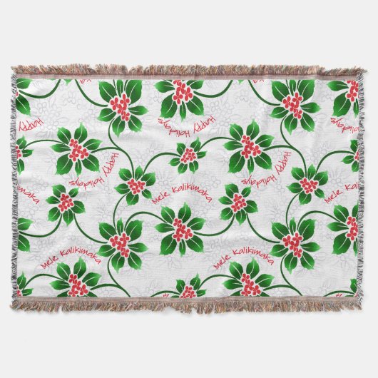 Hawaiian Holly Mele Kalikimaka Christmas Red Decke (Vorderseite)