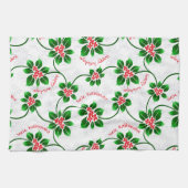 Hawaiian Holly Mele Kalikimaka Christmas Red Handtuch (Horizontal)