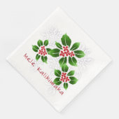 Hawaiian Holly Mele Kalikimaka Christmas Red Serviette (Ecke)