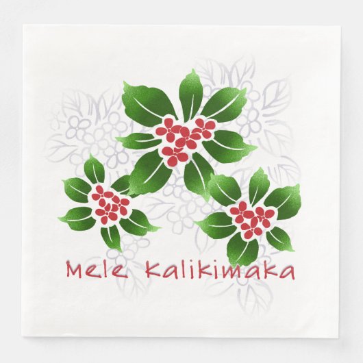 Hawaiian Holly Mele Kalikimaka Christmas Red Serviette (Vorderseite)