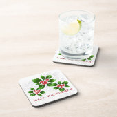 Hawaiian Holly Mele Kalikimaka Christmas Red Untersetzer (Rechte Seite)