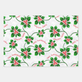 Hawaiian Holly Mele Kalikimaka Weihnachtsfest Rote Geschenkpapier Set (Vorderseite)