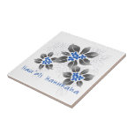 Hawaiian Holly Tile Trivets Fliese<br><div class="desc">Hau’oli Hanukaha ist Hawai'ian für Happy Hanukkah! Diese Abbildung zeigt eine tropische Interpretation der Heiligen in Hanukkah Farben und subtilen Gefälle. Die Schrift wird für eine zusätzliche Überraschung mit Schnee verstaubt.</div>