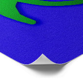 Hawaiian Honu Petroglyph auf Blue Poster (Ecke)