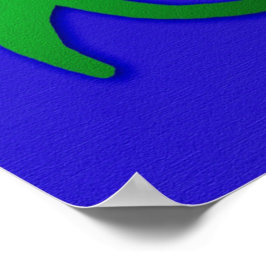 Hawaiian Honu Petroglyph auf Blue Poster (Ecke)