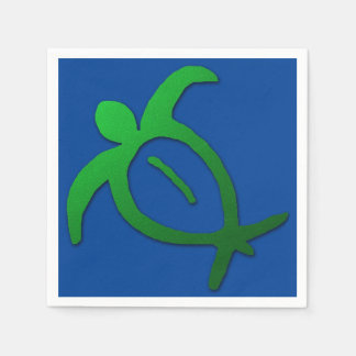 Hawaiian Honu Petroglyph auf Blue Serviette