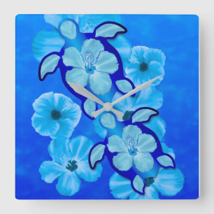 Hawaiian Honu Sea Turtles Quadratische Wanduhr
