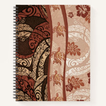 Hawaiian Honu Tapa Cloud Notebook