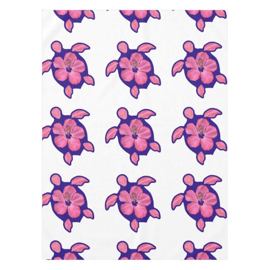 Hawaiian Honu Turtle und Hibiskus Tischdecke (Vorderseite)