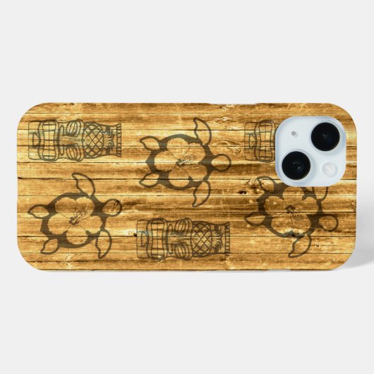 Hawaiian Honu und Tiki Mask Case-Mate iPhone Hülle (Rückseite (Horizontal))