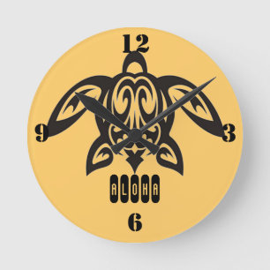 Hawaiian Honu Wall Clock Runde Wanduhr