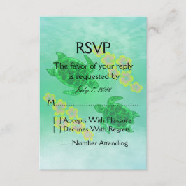 Hawaiian Honu Wedding RSVP Karte