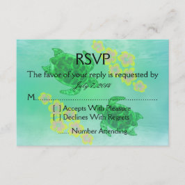 Hawaiian Honu Wedding RSVP Karte