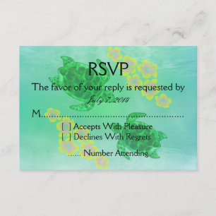 Hawaiian Honu Wedding RSVP Karte