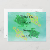 Hawaiian Honu Wedding Vielen Dank Postkarte (Vorne/Hinten)