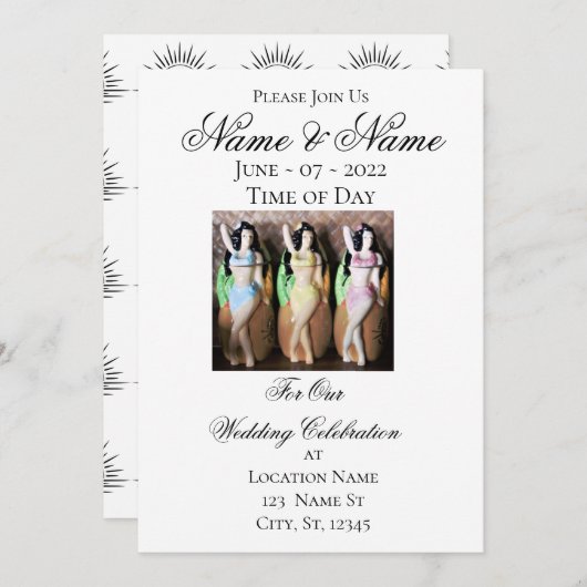 Hawaiian Hula Dancer Thunder_Cove Einladung (Vorne/Hinten)