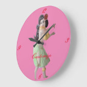 Hawaiian Hula Dancer Thunder_Cove Große Wanduhr (Winkel)
