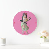 Hawaiian Hula Dancer Thunder_Cove Große Wanduhr (Zuhause)