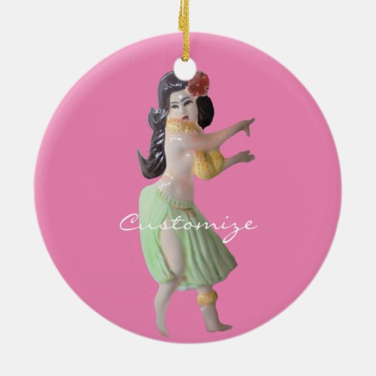 Hawaiian Hula Dancer Thunder_Cove Keramik Ornament (Hinten)