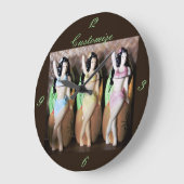 Hawaiian Hula Dancers Thunder_Cove Große Wanduhr (Winkel)
