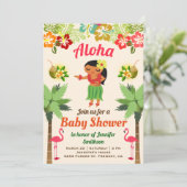 Hawaiian Hula Girl Luau Babydusche Einladung (Stehend Vorderseite)