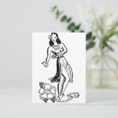 Hawaiian Hula Girl Postkarte (Stehend Vorderseite)