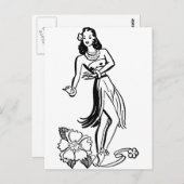 Hawaiian Hula Girl Postkarte (Vorne/Hinten)