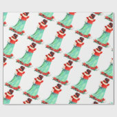 Hawaiian Hula Girl Weihnachtsgeschenk Wrapping Pap Geschenkpapier (Flach)