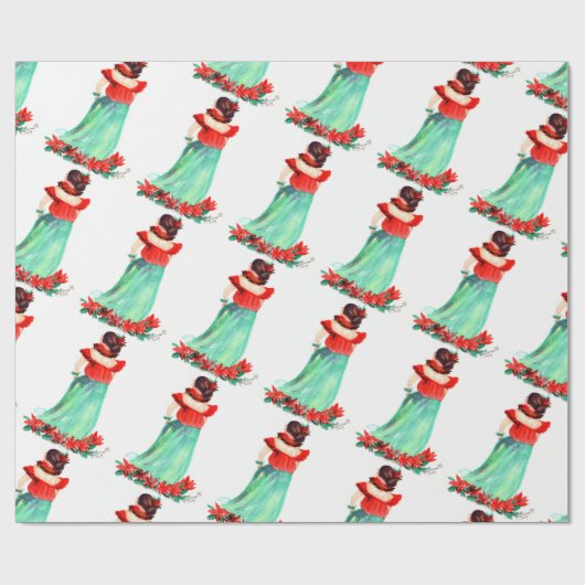 Hawaiian Hula Girl Weihnachtsgeschenk Wrapping Pap Geschenkpapier (Flach)