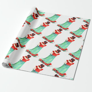 Hawaiian Hula Girl Weihnachtsgeschenk Wrapping Pap Geschenkpapier