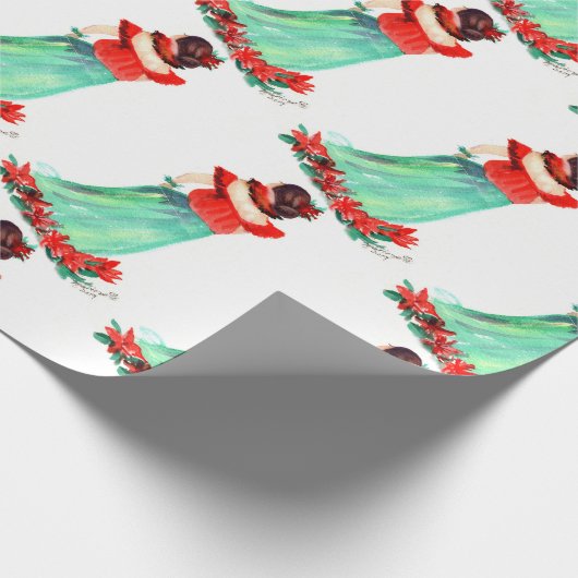 Hawaiian Hula Girl Weihnachtsgeschenk Wrapping Pap Geschenkpapier (Ecke)
