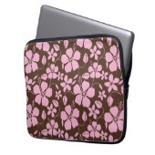 HAWAIIAN HULA (HIBISCUS) BROWN/PINK LAPTOPSCHUTZHÜLLE (Vorderseite Links)