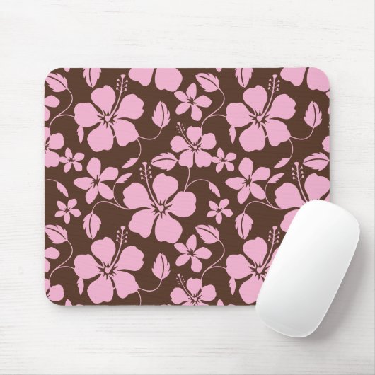 HAWAIIAN HULA (HIBISCUS) BROWN/PINK MOUSEPAD (Mit Mouse)