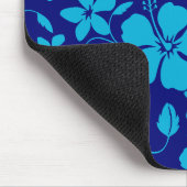 HAWAIIAN HULA (HIBISCUS) DUNKEL-/HELLBLAU MOUSEPAD (Ecke)