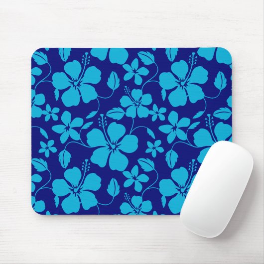 HAWAIIAN HULA (HIBISCUS) DUNKEL-/HELLBLAU MOUSEPAD (Mit Mouse)
