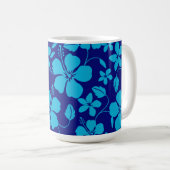 HAWAIIAN HULA (HIBISCUS) DUNKELBLAU/HELLBLAU KAFFEETASSE (VorderseiteRechts)