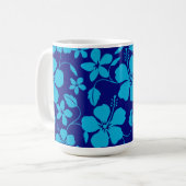 HAWAIIAN HULA (HIBISCUS) DUNKELBLAU/HELLBLAU KAFFEETASSE (Vorderseite Links)