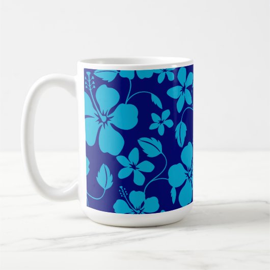 HAWAIIAN HULA (HIBISCUS) DUNKELBLAU/HELLBLAU KAFFEETASSE (Links)