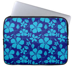 HAWAIIAN HULA (HIBISCUS) DUNKELBLAU/HELLBLAU LAPTOPSCHUTZHÜLLE