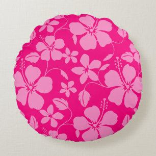 HAWAIIAN HULA (HIBISCUS) PINK GUAVA RUNDES KISSEN
